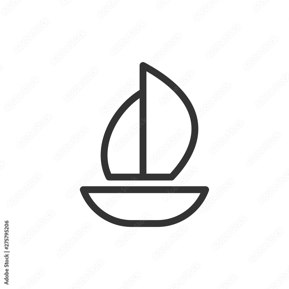 Poster Sailing icon template black color editable. Sailing symbol vector sign isolated on white background. Simple logo vector illustration for graphic and web design.