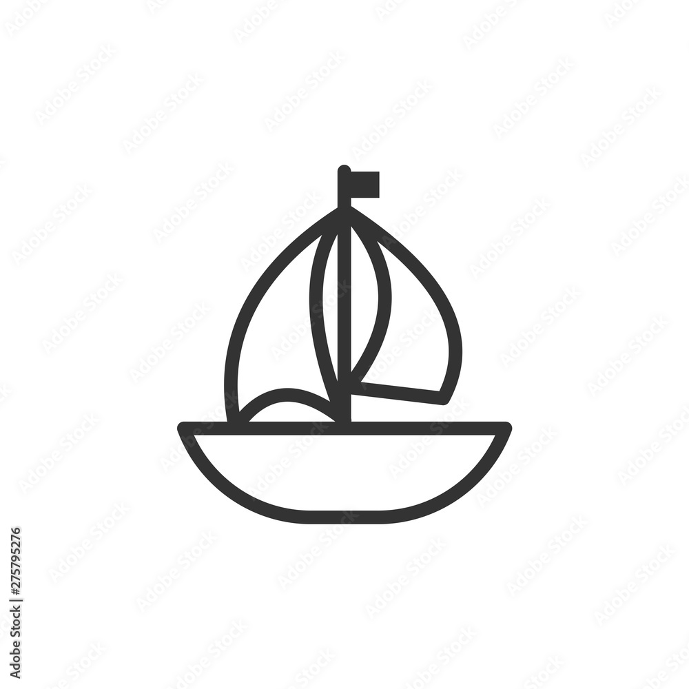 Poster Sailing icon template black color editable. Sailing symbol vector sign isolated on white background. Simple logo vector illustration for graphic and web design.