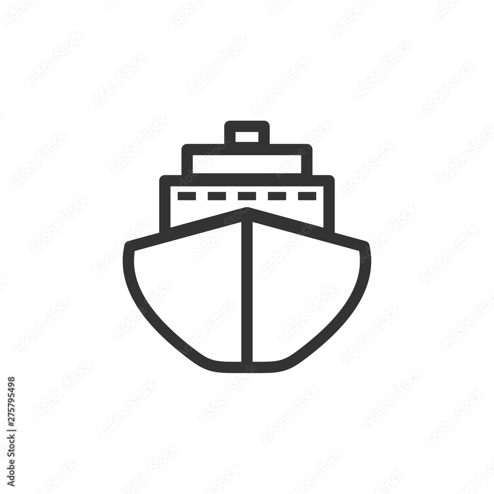 Poster Ship icon template black color editable. Ship symbol vector sign isolated on white background. Simple logo vector illustration for graphic and web design.