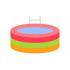 Rubber pool vector, Summer Holiday related flat icon