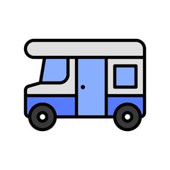 Camping car vector, Summer Holiday related filled icon