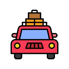 Travel car vector, Summer Holiday related filled icon