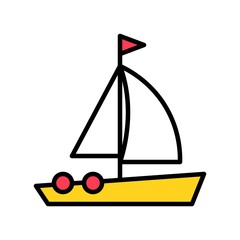 Sailboat vector, Summer Holiday related filled icon
