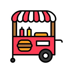 Food cart vector, Summer Holiday related filled icon