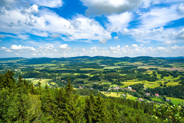 Naklejka na ściany i meble Mountain landscape. Karkonosze, mountains in Poland.