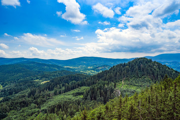 Fototapeta na wymiar Sokoliki mountains, mountain landscape in Poland.