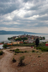 Fototapeta na wymiar Golyazi Peninsula view from Zambaktepe in Bursa, Turkey