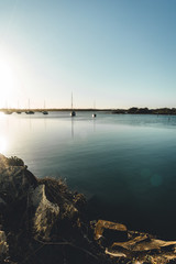 Late afternoon sun on the river at Yamba, Northern New South Wales, Australia
