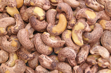 Cashew nuts close up