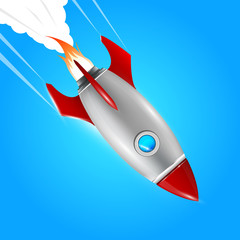 Rocket, icon. Space rocket launch. Rocket background, product cover, Startup creative idea. Isometric vector illustration EPS 10.