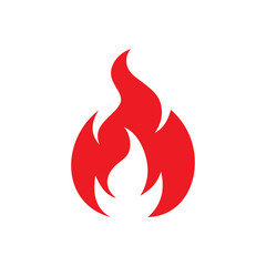 Flame red icon design. Fire logo sign. Vector illustration. 