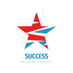 Star vector logo design. Business strategy concept sign. 