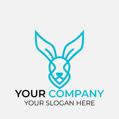 animal logo design with line art style on white background