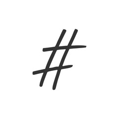 Hashtag icon template black color editable. Simple logo vector illustration for graphic and web design.