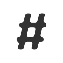Hashtag icon template black color editable. Simple logo vector illustration for graphic and web design.