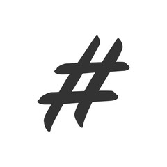 Hashtag icon template black color editable. Simple logo vector illustration for graphic and web design.