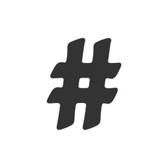 Hashtag icon template black color editable. Simple logo vector illustration for graphic and web design.