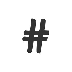 Fototapeta premium Hashtag icon template black color editable. Simple logo vector illustration for graphic and web design.
