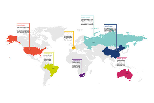 world map infographic, world map information