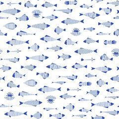 Pattern of the fish of a pretty graphic design,