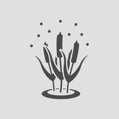 Reed icon in flat style.Vector illustration.