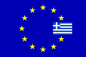 Flags, Greece and European Union