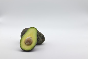 fresh avocado fruit on a white background