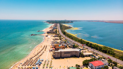 Aerial view of Eforie Nord, resort in Romania  near the Constanta - obrazy, fototapety, plakaty