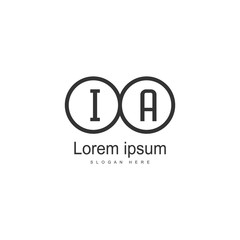 Initial IA logo template with modern frame. Minimalist IA letter logo vector illustration