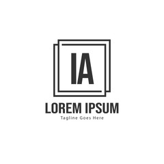 Initial IA logo template with modern frame. Minimalist IA letter logo vector illustration