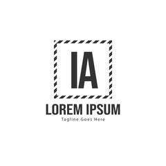 Initial IA logo template with modern frame. Minimalist IA letter logo vector illustration