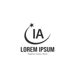 Initial IA logo template with modern frame. Minimalist IA letter logo vector illustration