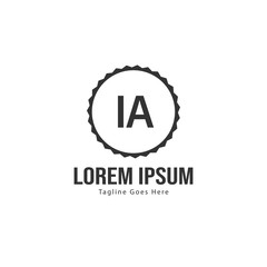 Initial IA logo template with modern frame. Minimalist IA letter logo vector illustration