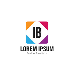 Fototapeta premium Initial IB logo template with modern frame. Minimalist IB letter logo vector illustration