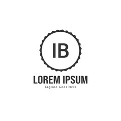 Initial IB logo template with modern frame. Minimalist IB letter logo vector illustration