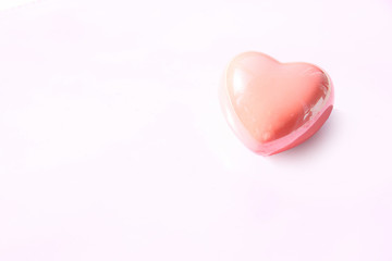 beautiful pink heart on white background