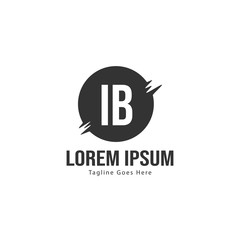 Initial IB logo template with modern frame. Minimalist IB letter logo vector illustration