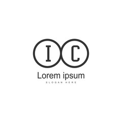 Initial IC logo template with modern frame. Minimalist IC letter logo vector illustration