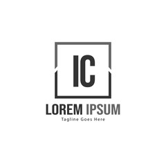 Initial IC logo template with modern frame. Minimalist IC letter logo vector illustration