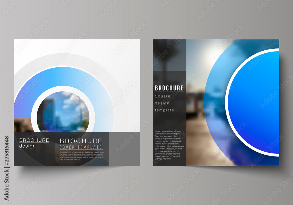 Aufkleber the minimal vector illustration of editable layout of two square format covers design templates for 