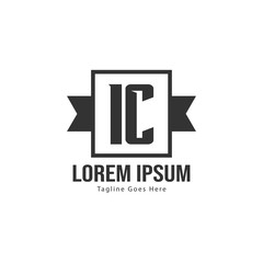 Obraz premium Initial IC logo template with modern frame. Minimalist IC letter logo vector illustration