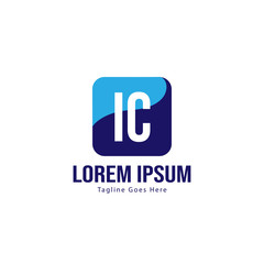 Obraz premium Initial IC logo template with modern frame. Minimalist IC letter logo vector illustration
