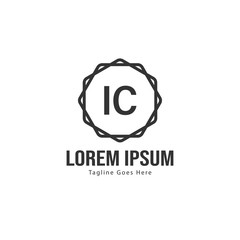 Initial IC logo template with modern frame. Minimalist IC letter logo vector illustration