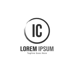 Initial IC logo template with modern frame. Minimalist IC letter logo vector illustration