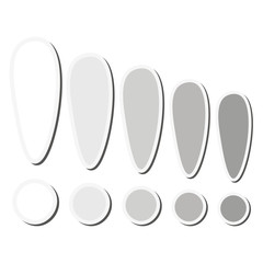 Gray sticker exclamation marks set. Vector illustration.