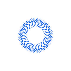 Modern Abstract Halftone Dots Frame Border for Company Health Technology Icon or Logo with High End Look