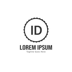 Initial ID logo template with modern frame. Minimalist ID letter logo vector illustration