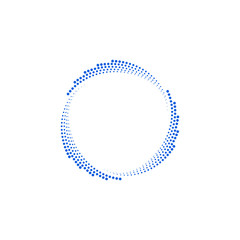 Modern Abstract Halftone Dots Frame Border for Company Health Technology Icon or Logo with High End Look