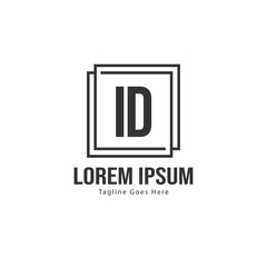 Initial ID logo template with modern frame. Minimalist ID letter logo vector illustration