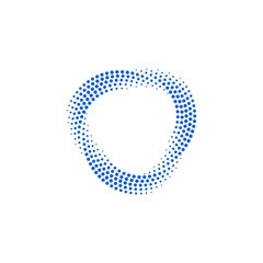 Modern Abstract Halftone Dots Frame Border for Company Health Technology Icon or Logo with High End Look